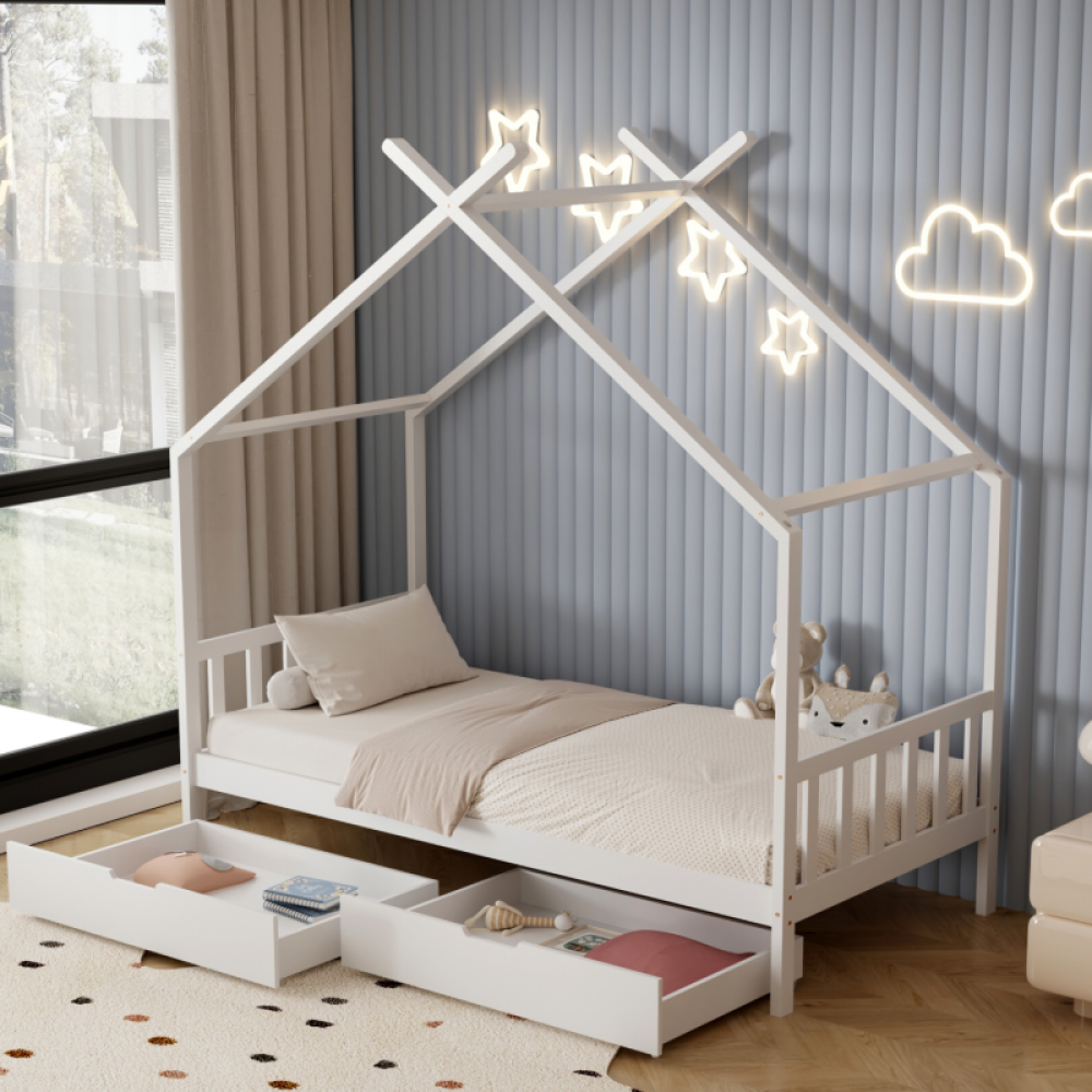 Κρεβάτι Montessori με Συρτάρια 90x190 Klarice White Κρεβάτι Montessori με Συρτάρια 90x190 Klarice White