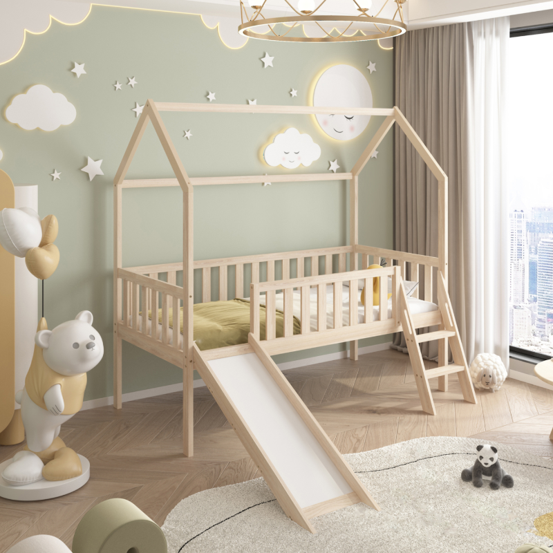 Κρεβάτι Montessori με Τσουλήθρα 90x190 Phyllis Natural