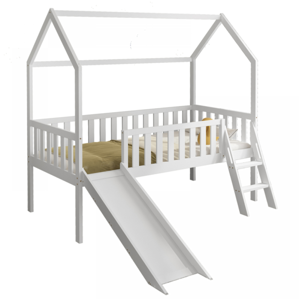 Κρεβάτι Montessori με Τσουλήθρα 90x190 Phyllis White Κρεβάτι Montessori με Τσουλήθρα 90x190 Phyllis White