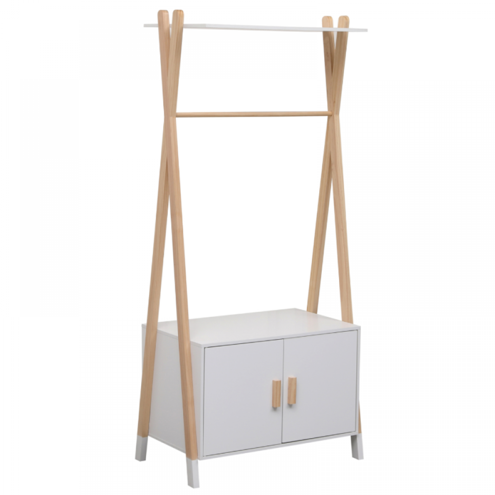Κρεμάστρα Montessori με Ντουλάπι HomeMarkt Paschal White Κρεμάστρα Montessori με Ντουλάπι HomeMarkt Paschal White
