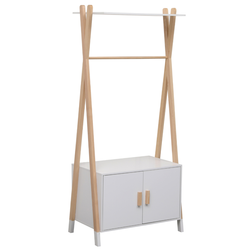 Κρεμάστρα Montessori με Ντουλάπι HomeMarkt Paschal White