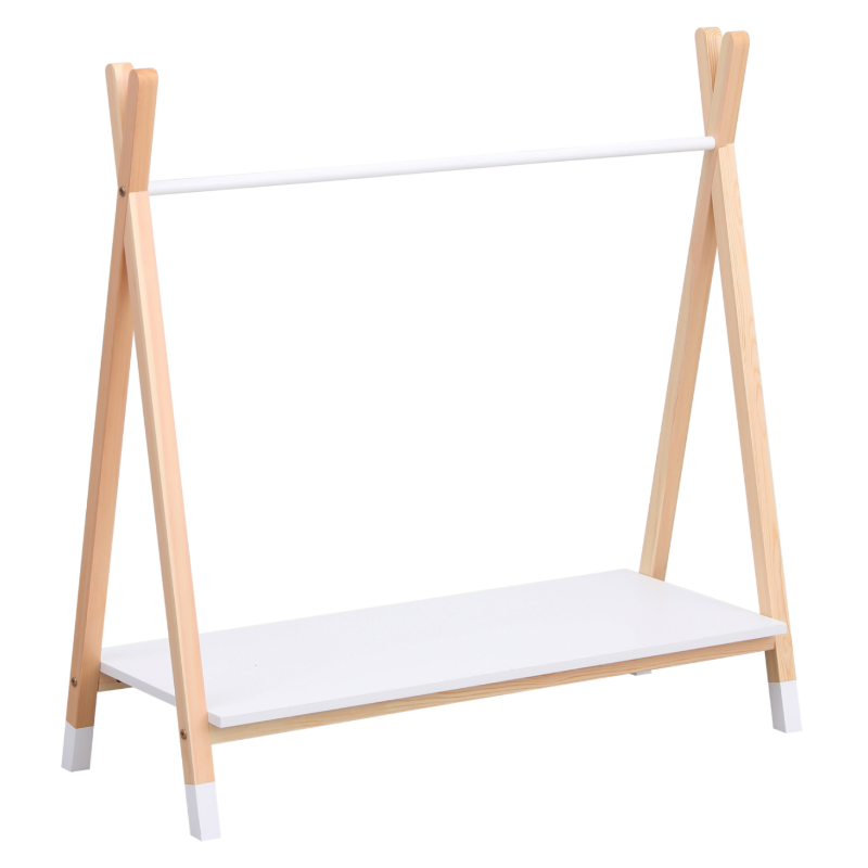 Κρεμάστρα Montessori με Ράφι HomeMarkt Paschal White