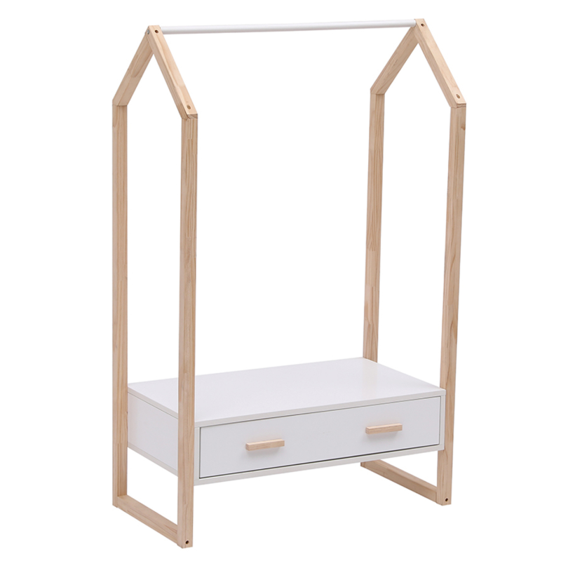 Κρεμάστρα Montessori με Συρτάρι HomeMarkt Pepe White