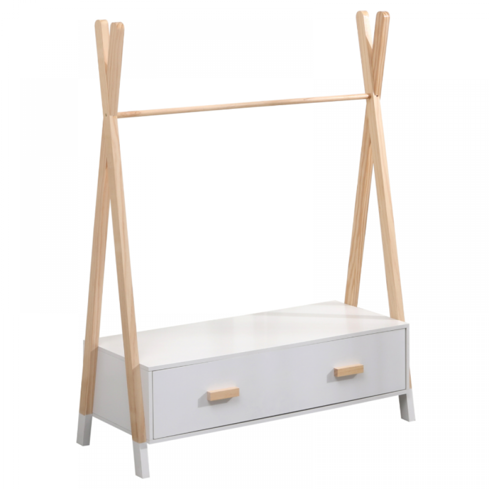 Κρεμάστρα Montessori με Συρτάρια HomeMarkt Paschal White Κρεμάστρα Montessori με Συρτάρια HomeMarkt Paschal White