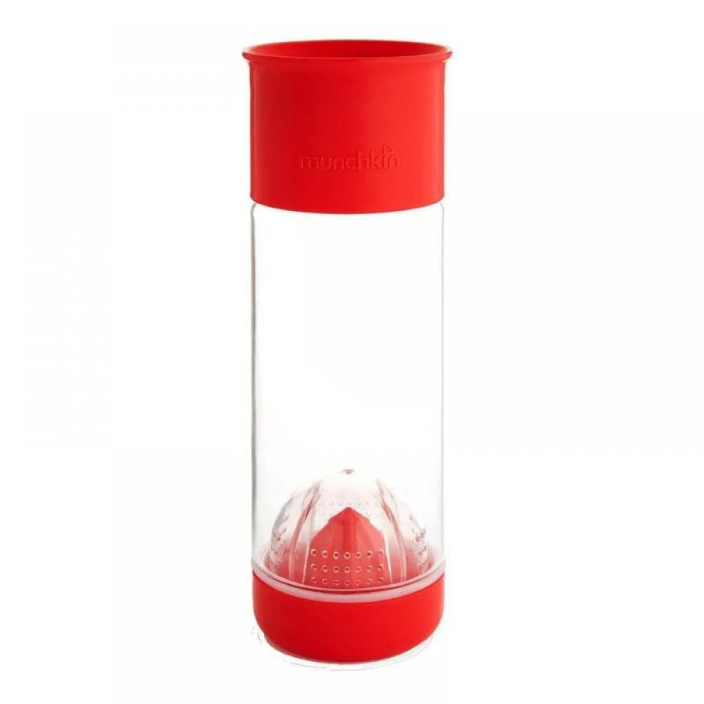 Ποτήρι με θήκη για φρούτα Munchkin Miracle 360° Fruit Infuser Cup 590ml Red 