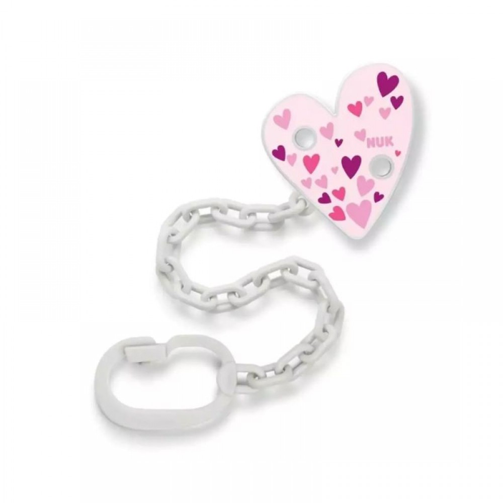 Αλυσίδα Πιπίλας Nuk Pink Hearts Αλυσίδα Πιπίλας Nuk Pink Hearts
