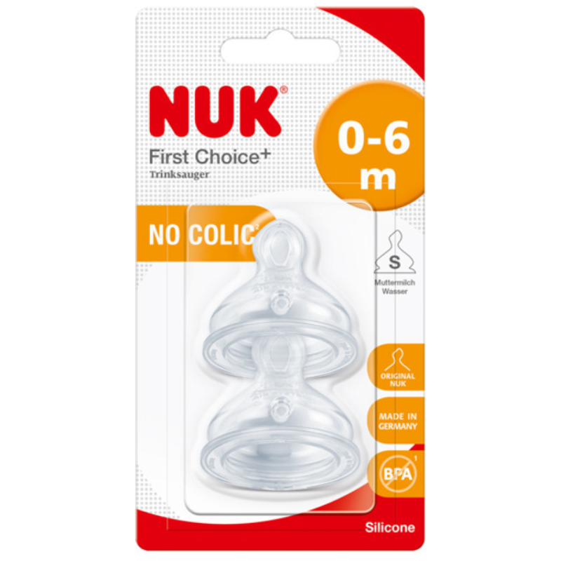 Θηλή Σιλικόνης Nuk First Choice+ Μικρής Ροής 0-6m (2τεμ.)