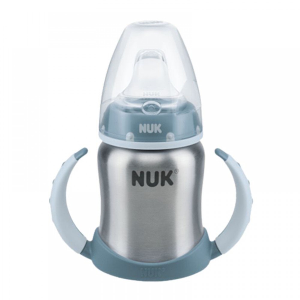 Ανοξείδωτο Μπιμπερό εκπαίδευσης NUK First Choice 125ml Blue