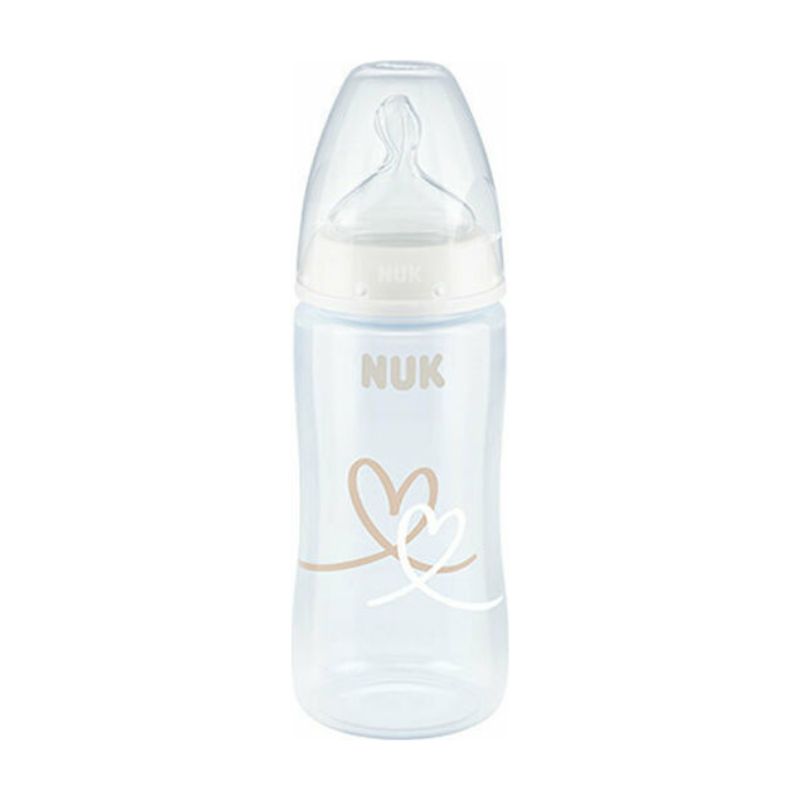 Πλαστικό Μπιμπερό Nuk 300ml White Hearts