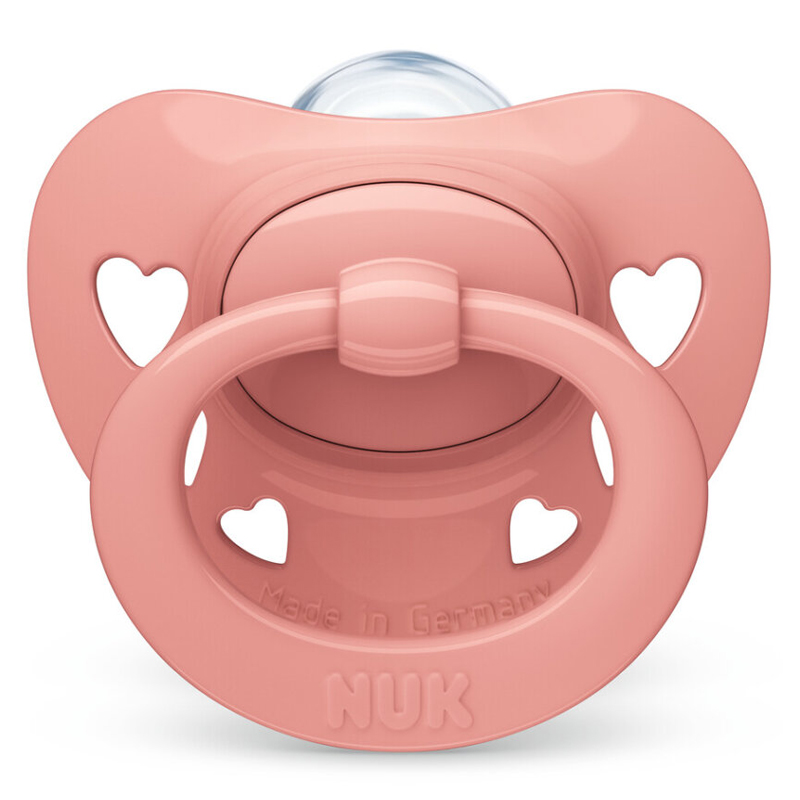 Πιπίλα Σιλικόνης με Θήκη Nuk Signature 6-18m Pink Hearts