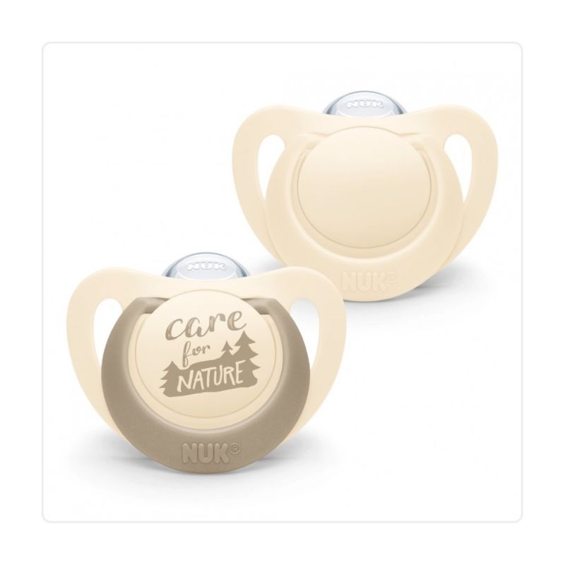 Πιπίλα Σιλικόνης με Θήκη Nuk for Nature 0-6m Crimson/Beige 