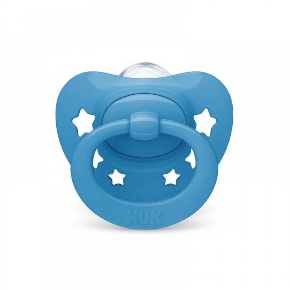 Πιπίλα Σιλικόνης με Θήκη Nuk Signature 6-18m Blue Πιπίλα Σιλικόνης με Θήκη Nuk Signature 6-18m Blue