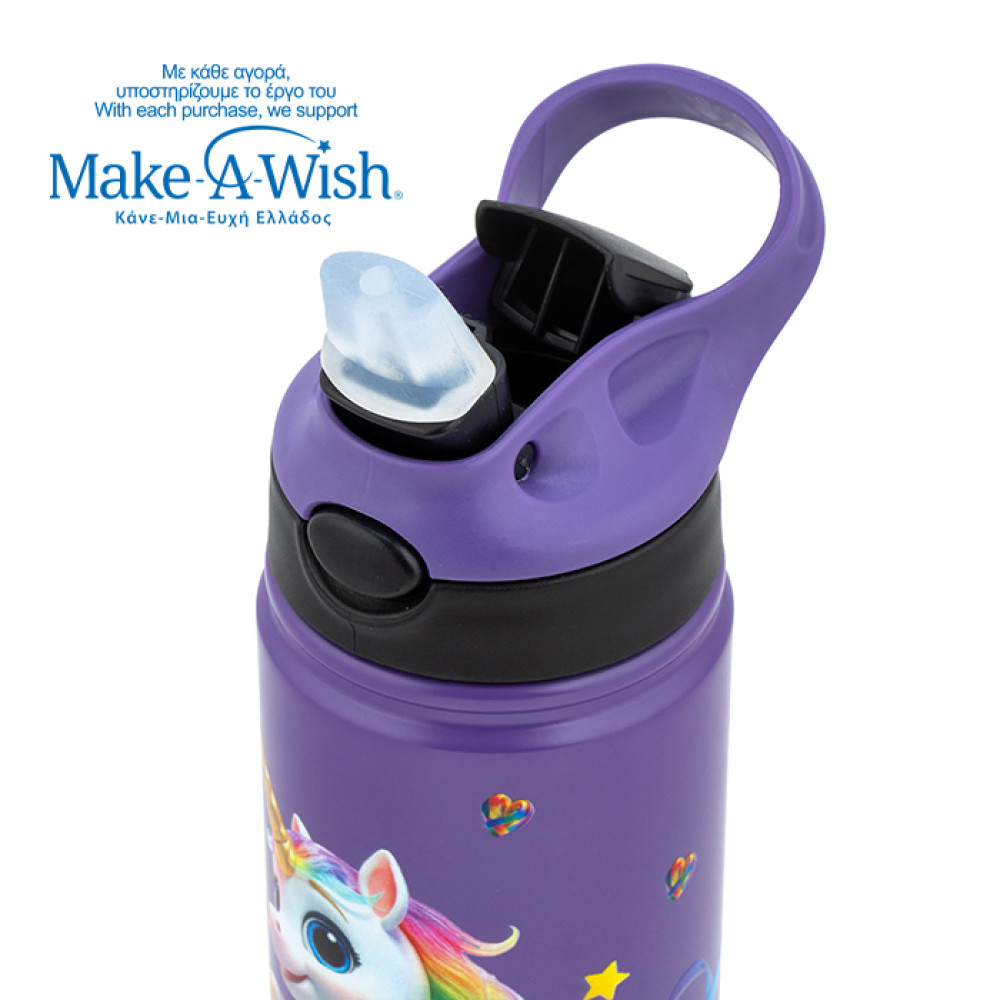 Θερμός Μπουκάλι Ανοξείδωτο Nava We Care 500ml Purple Unicorn