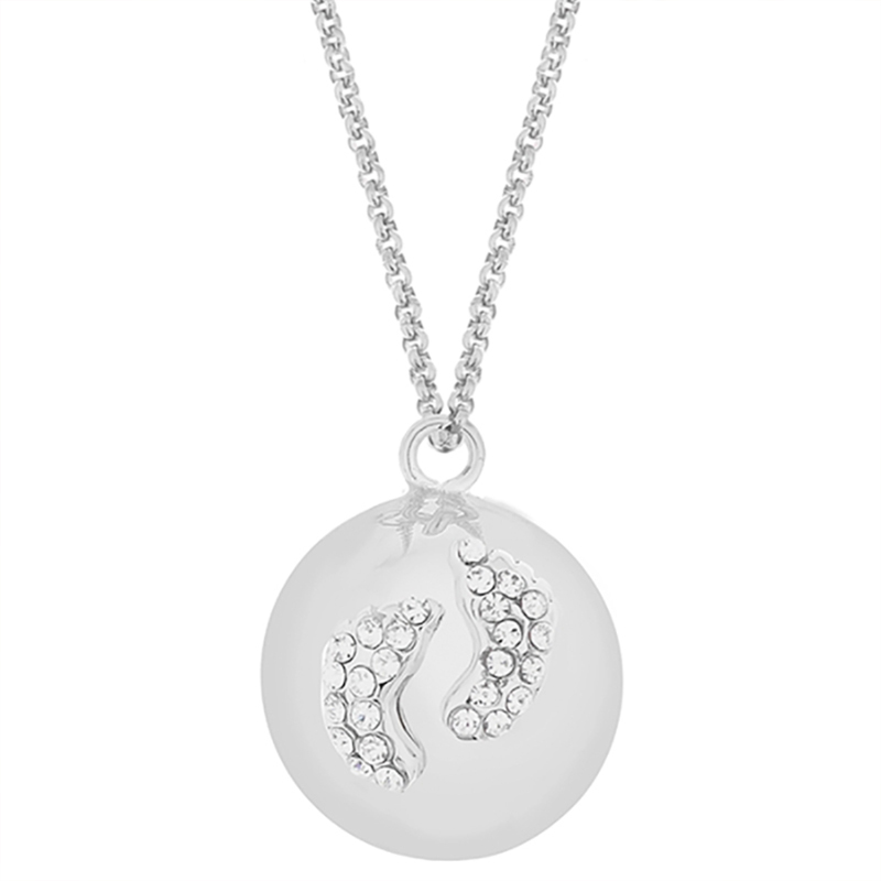 Μενταγιόν Proud Mama Babybell Glowing Πατουσάκια Silver