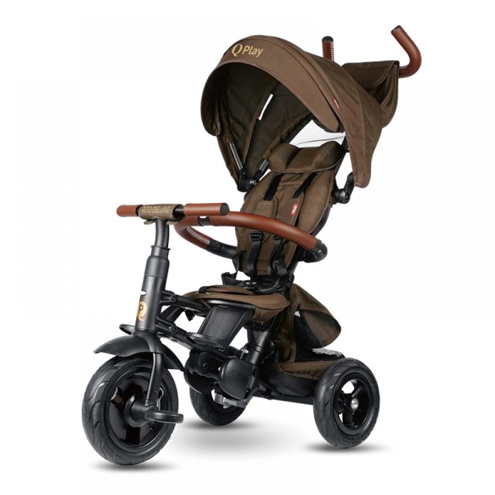Τρίκυκλο Αναδιπλούμενο Ποδήλατο QPlay Rito Deluxe Air Gel Wheels Brown