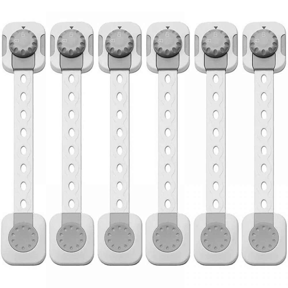 Ασφάλεια Ντουλαπιού & Συρταριού με Αυτοκόλλητο Λευκό Χρώμα Sipo (6τεμ.)