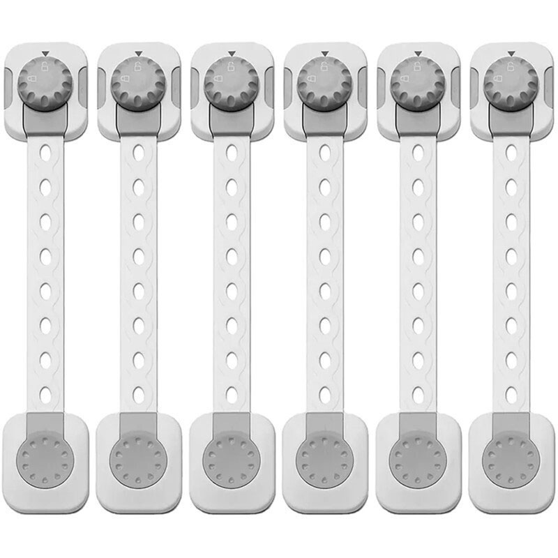 Ασφάλεια Ντουλαπιού & Συρταριού με Αυτοκόλλητο Λευκό Χρώμα Sipo (6τεμ.)