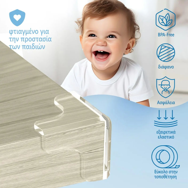 Προστατευτικά για γωνίες Τυπου Τ Sipo Διάφανα (12τεμ.)