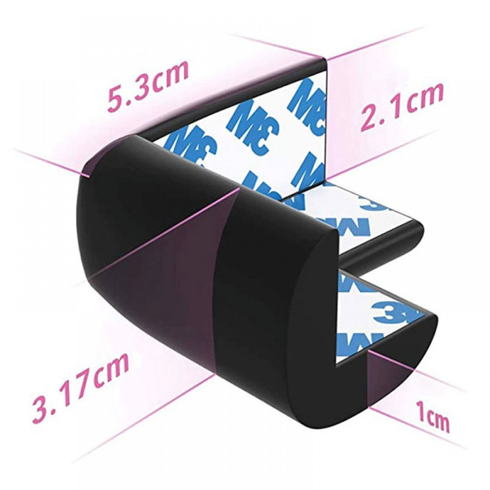Προστατευτικά για Γωνίες με Αυτοκόλλητο σε Μάυρο Χρώμα Sipo (4τεμ)