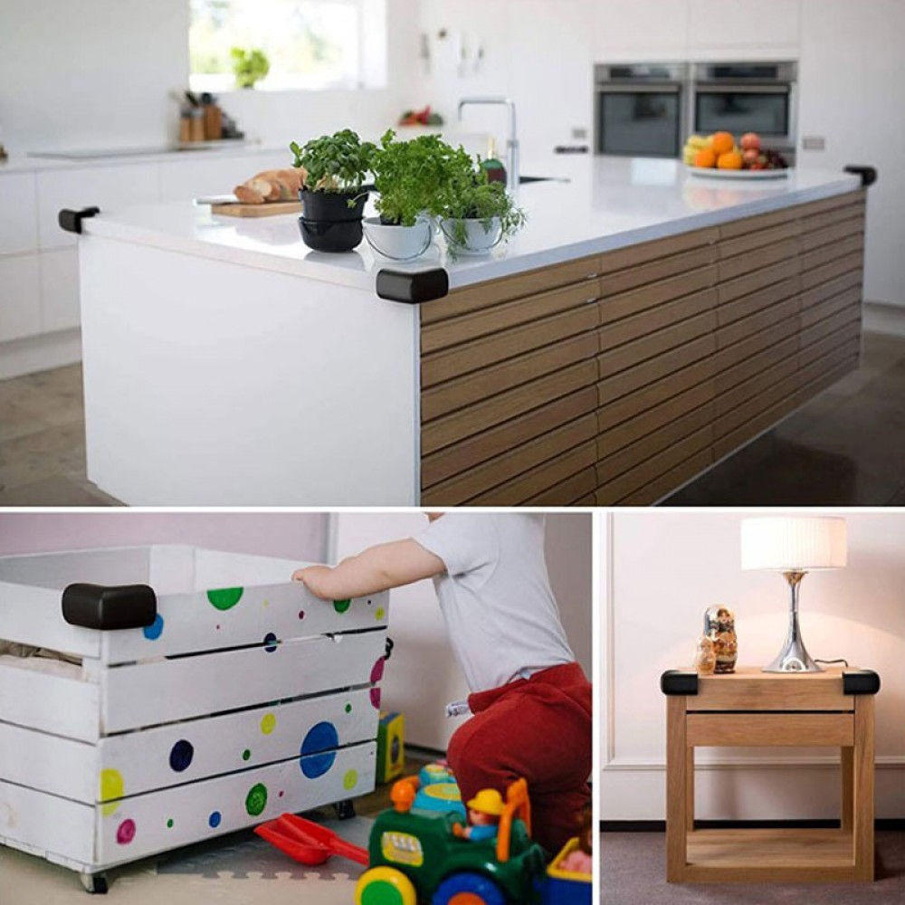 Προστατευτικά για Γωνίες με Αυτοκόλλητο σε Μάυρο Χρώμα Sipo (4τεμ)