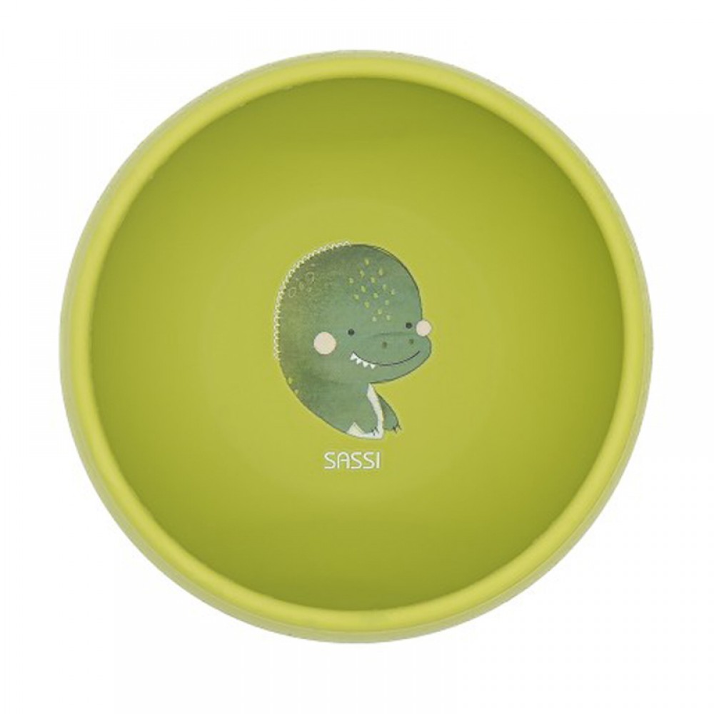 Μπολ Σιλικόνης με αντιολισθητική βεντούζα Sassi Cracky The Dinosaur