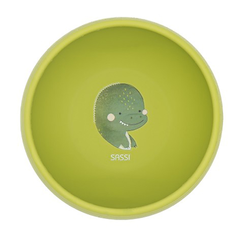 Μπολ Σιλικόνης με αντιολισθητική βεντούζα Sassi Cracky The Dinosaur