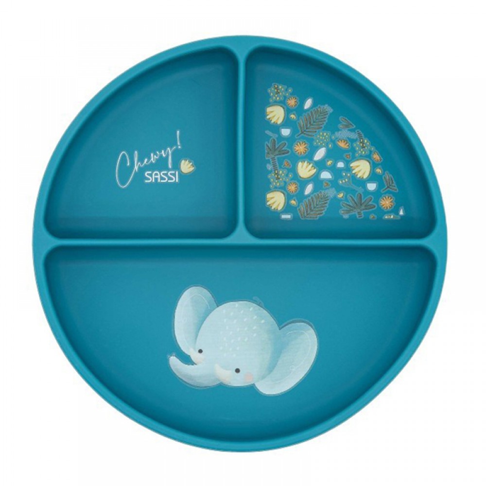 Πιάτο Σιλικόνης με χωρίσματα Sassi Chewy The Elephant