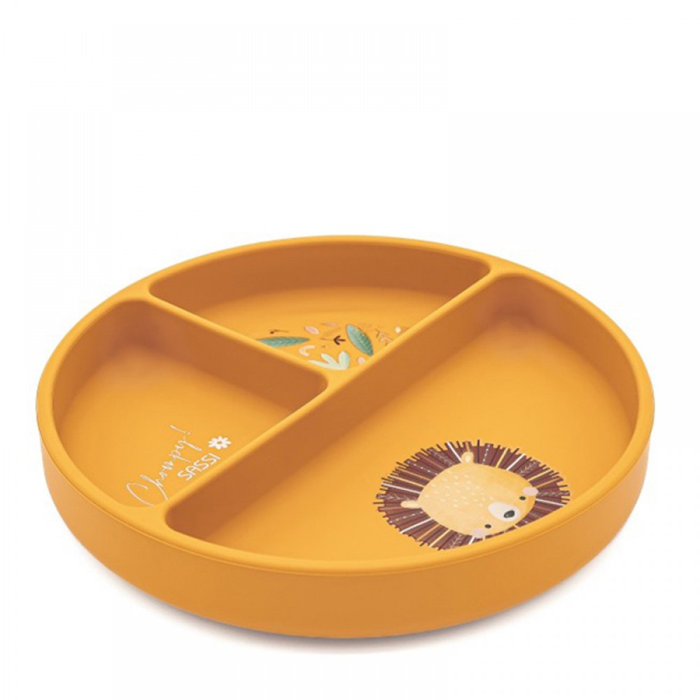 Πιάτο Σιλικόνης με χωρίσματα Sassi Chompy The Lion