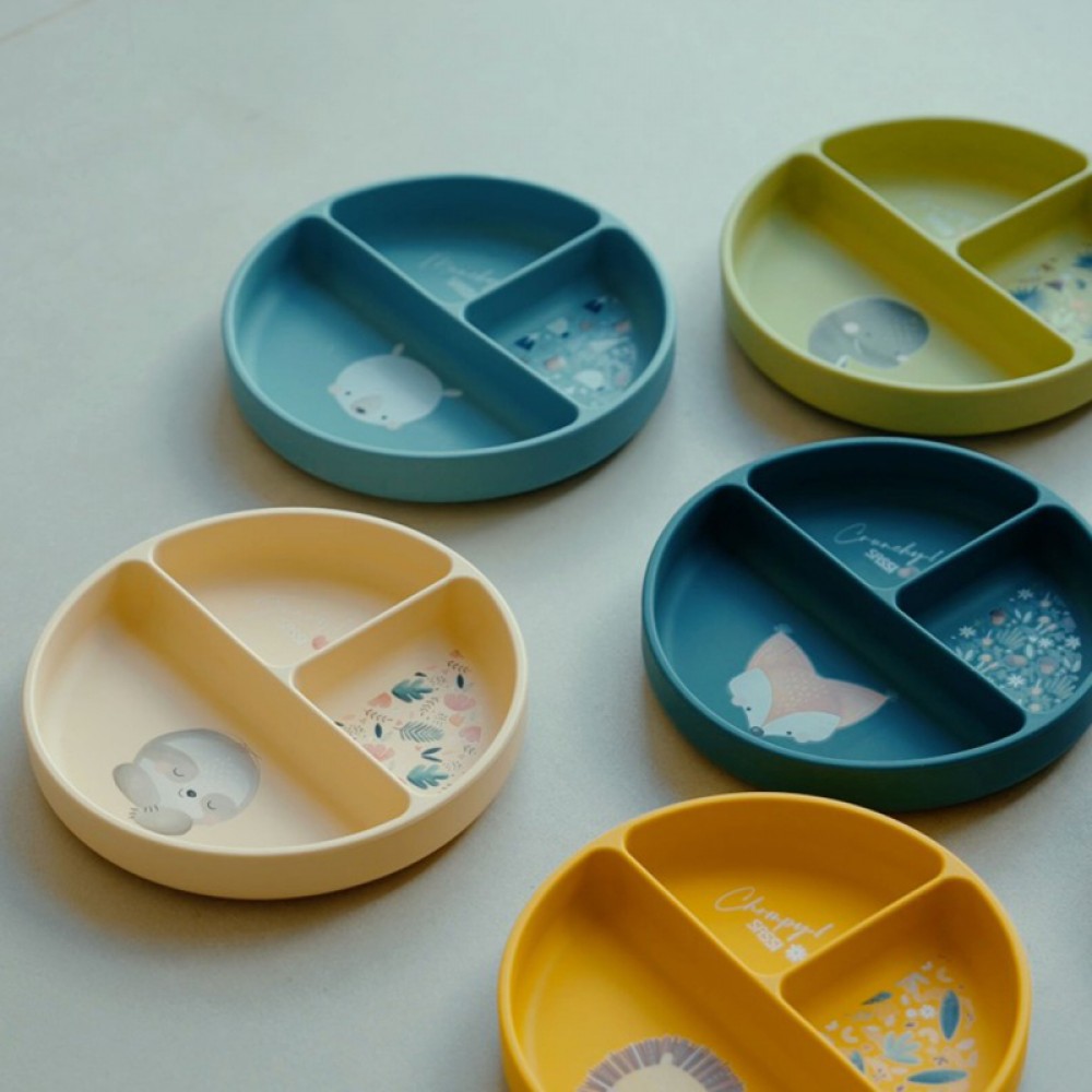 Πιάτο Σιλικόνης με χωρίσματα Sassi Chompy The Lion