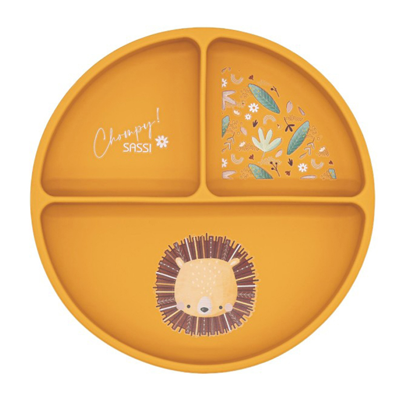 Πιάτο Σιλικόνης με χωρίσματα Sassi Chompy The Lion