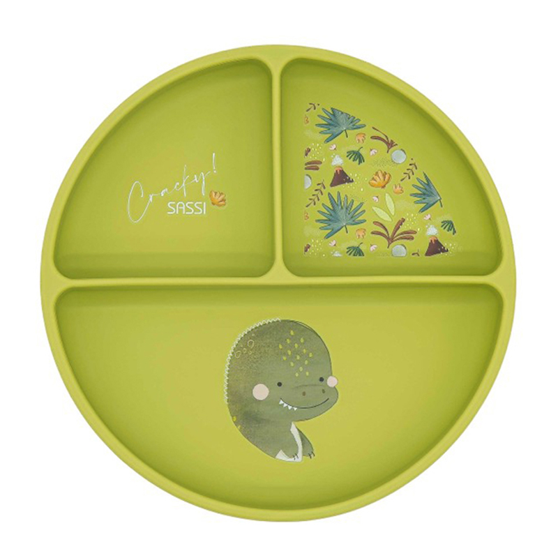Πιάτο Σιλικόνης με χωρίσματα Sassi Cracky The Dinosaur
