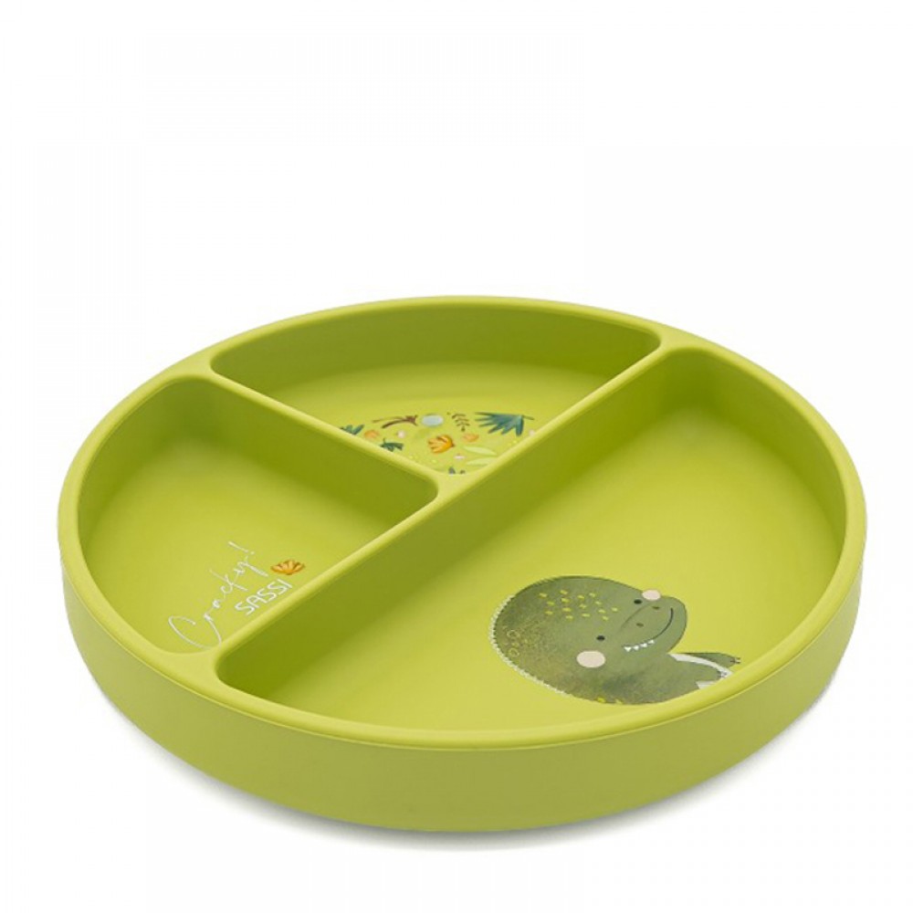 Πιάτο Σιλικόνης με χωρίσματα Sassi Cracky The Dinosaur