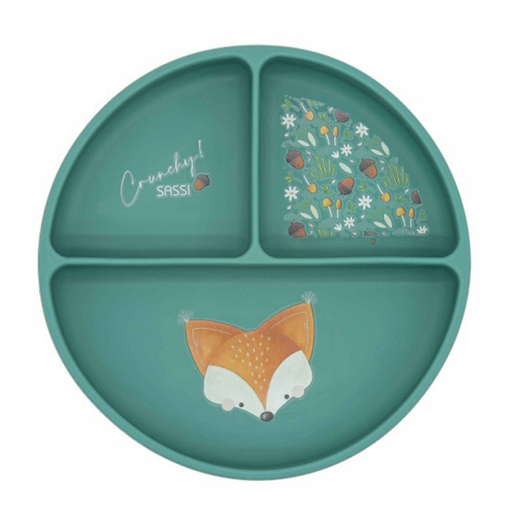 Πιάτο Σιλικόνης με χωρίσματα Sassi Crunchy The Fox Πιάτο Σιλικόνης με χωρίσματα Sassi Crunchy The Fox