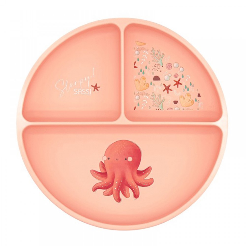 Πιάτο Σιλικόνης με χωρίσματα Sassi Slurpy The Octopus
