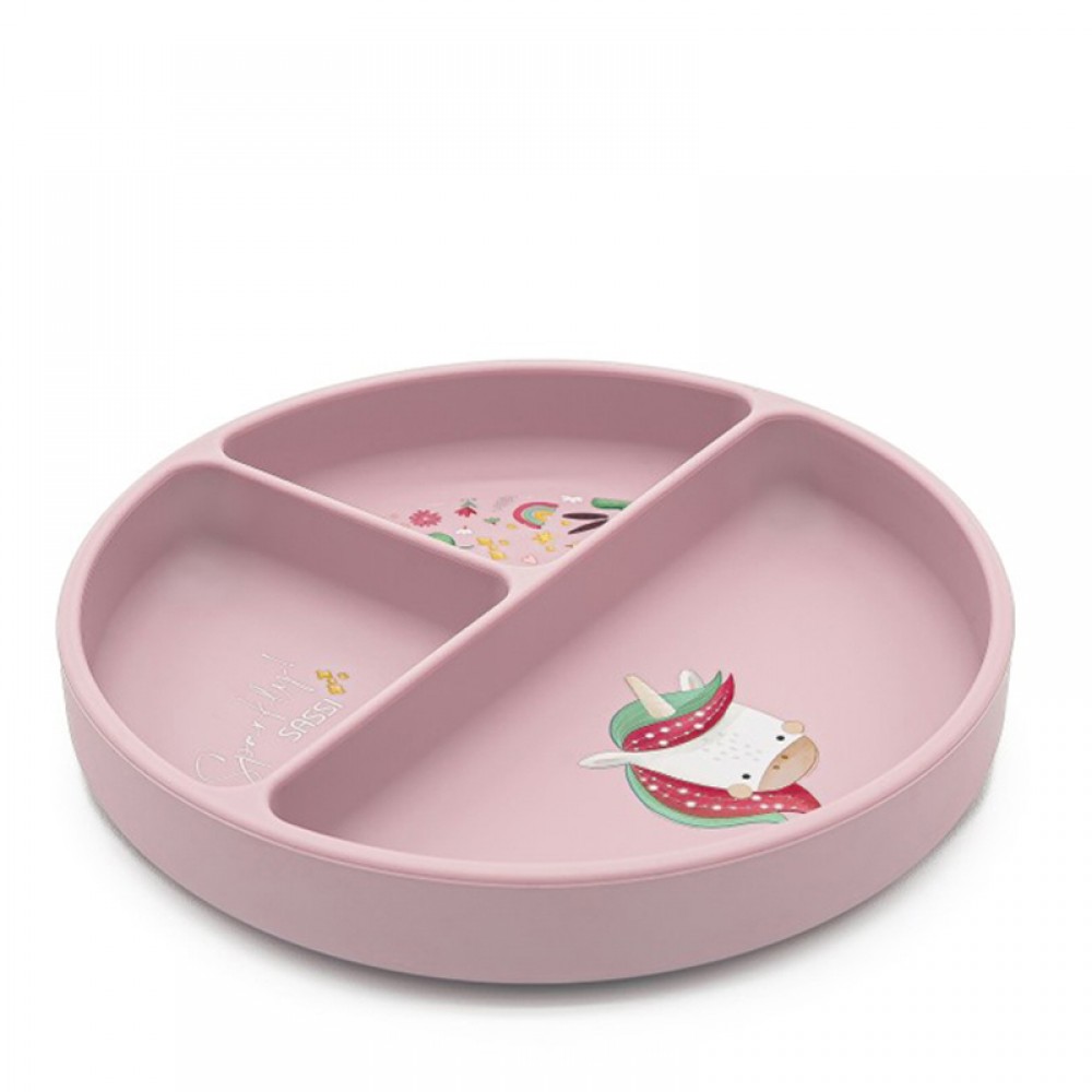 Πιάτο Σιλικόνης με χωρίσματα Sassi Sparkly The Unicorn