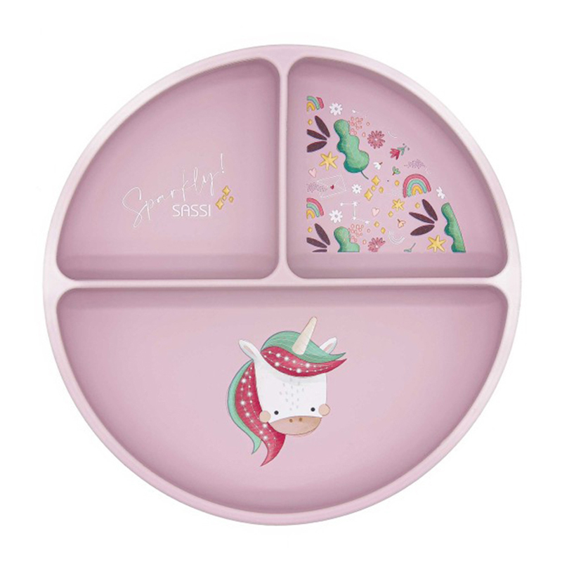 Πιάτο Σιλικόνης με χωρίσματα Sassi Sparkly The Unicorn