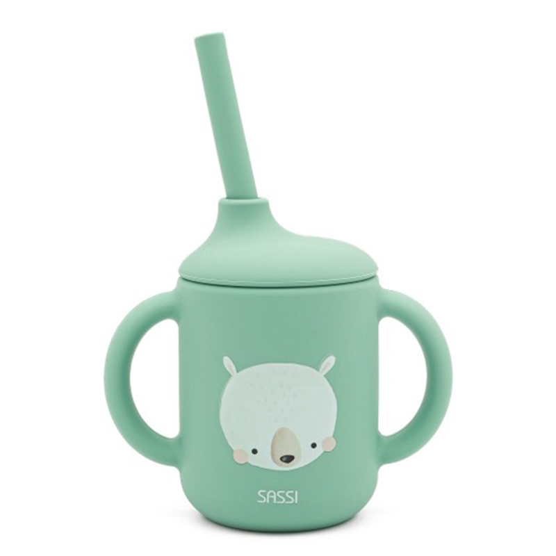 Εκπαιδευτικό Ποτήρι Σιλικόνης με Καλαμάκι Sassi Munchy The Bear
