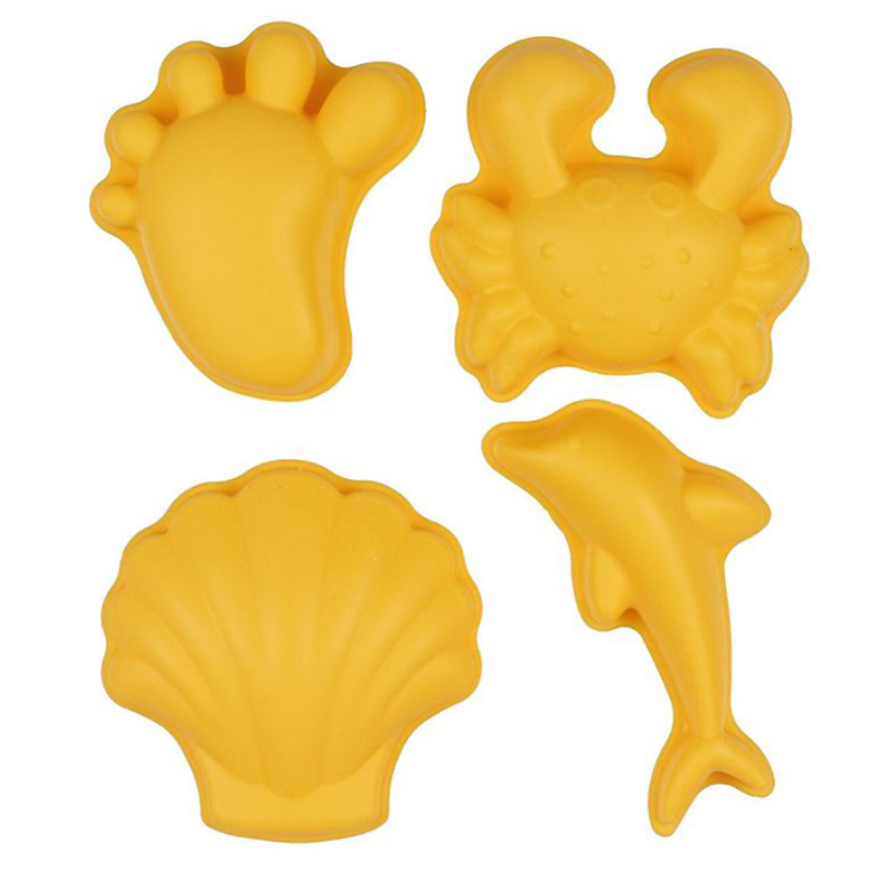 Καλούπια Άμμου Σιλικόνης Scrunch Pastel Yellow (4τεμ.)