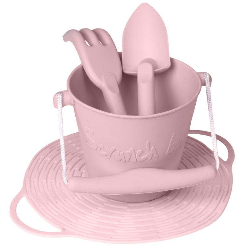 Τσάντα Παιχνιδιών Παραλίας Σιλικόνης Scrunch Dusty Rose