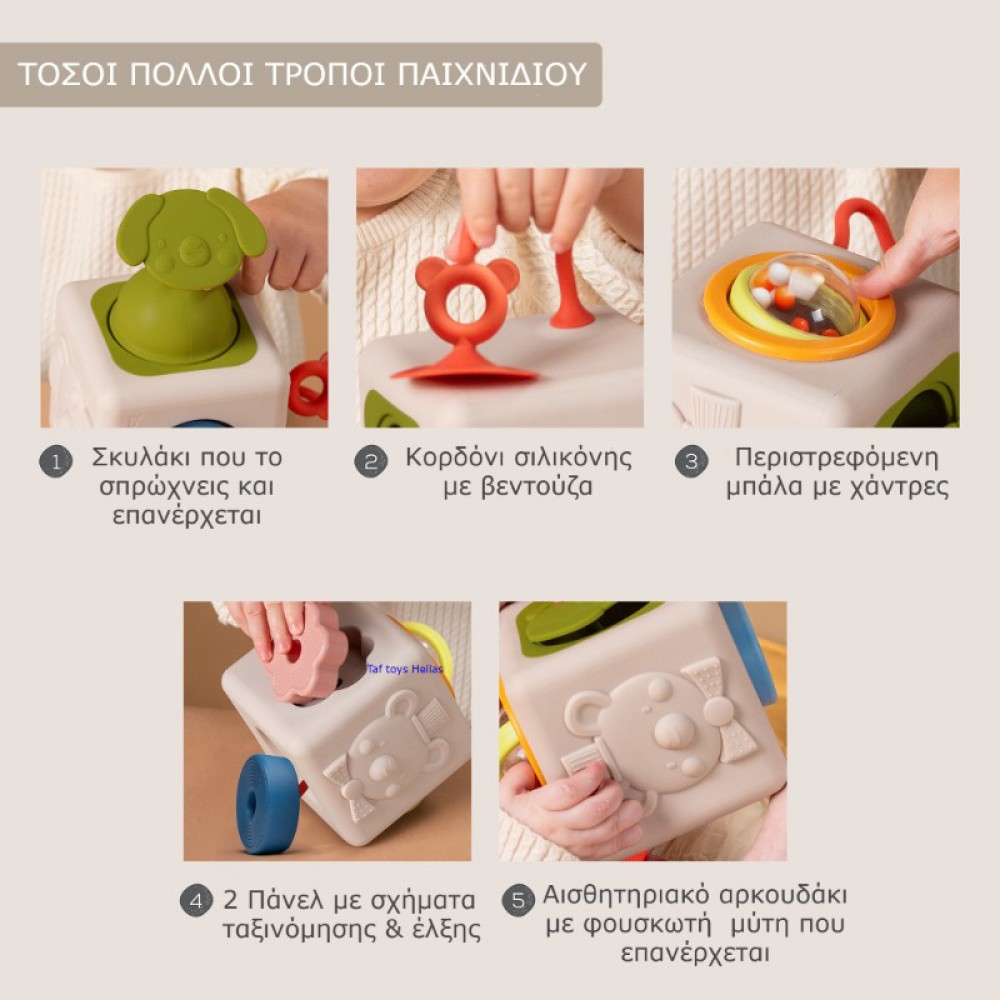 Κύβος Δραστηριοτήτων Σιλικόνης Taf Toys Peek & Play