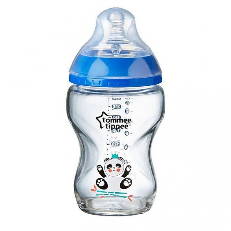 Μπιμπερό γυάλινο Tommee Tippee Closer To Nature 250ml 0m+ Blue Panda