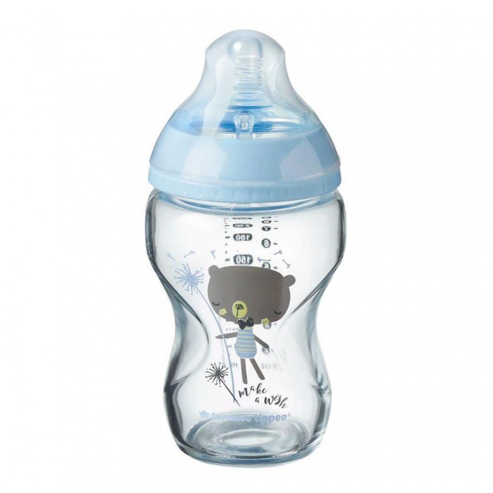 Μπιμπερό γυάλινο Tommee Tippee Closer To Nature 250ml 0m+ Make a Wish Μπιμπερό γυάλινο Tommee Tippee Closer To Nature 250ml 0m+ Make a Wish