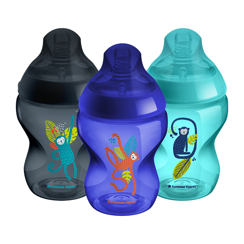 Μπιμπερό πλαστικό Tommee Tippee Closer to Nature 260ml 0m+ Jungle Boy (3τεμ.)