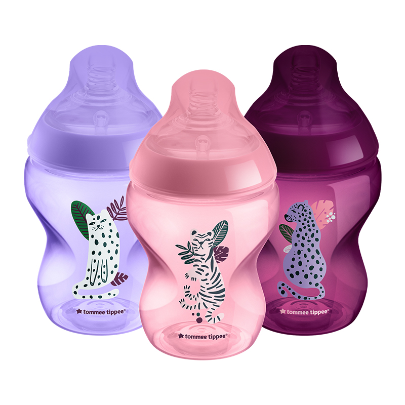 Μπιμπερό πλαστικό Tommee Tippee Closer to Nature 260ml 0m+ Jungle Girl (3τεμ.)