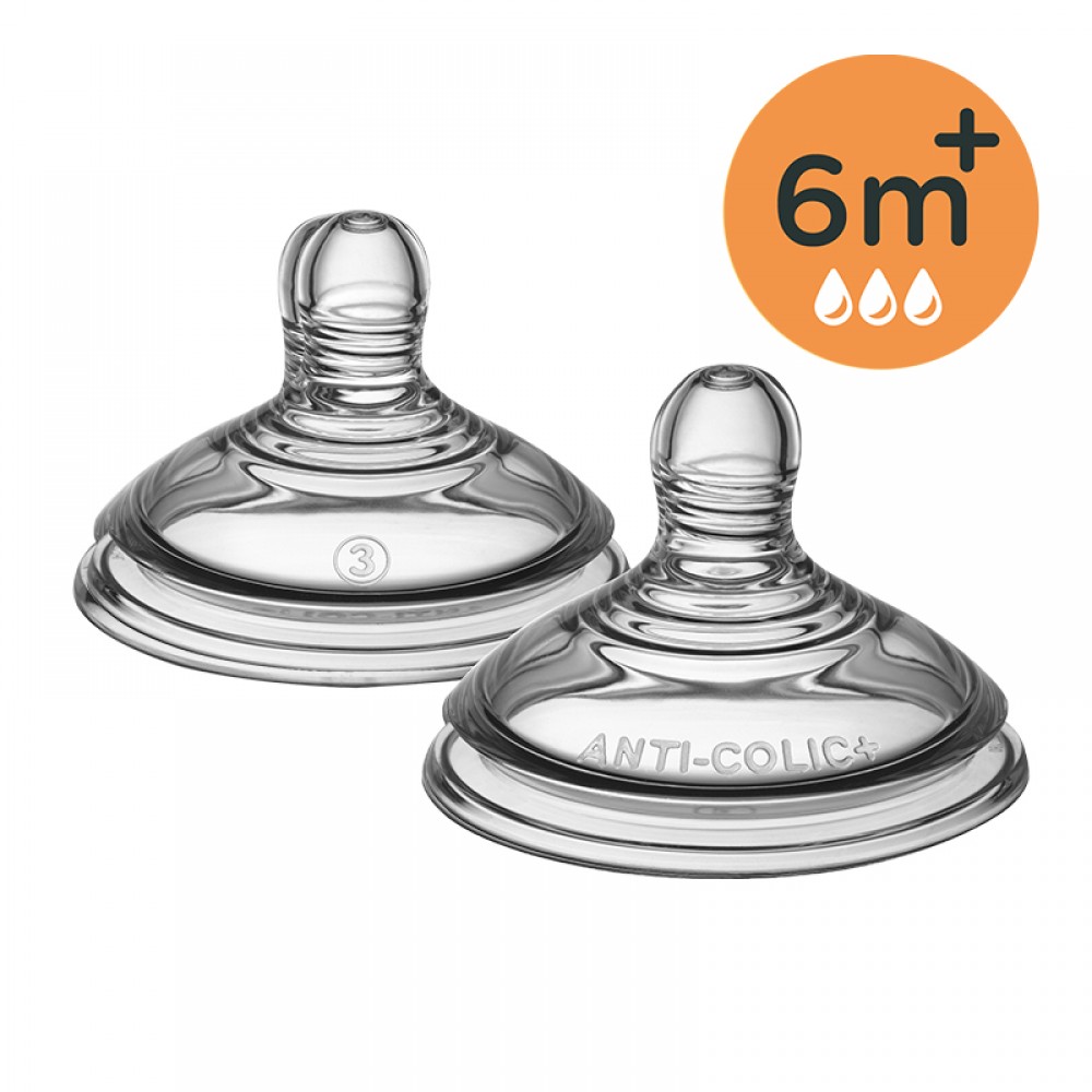 Θηλές Σιλικόνης Tommee Tippee Advanced Anti-Colic – μεγάλης ροής 6m+ (2τεμ.)