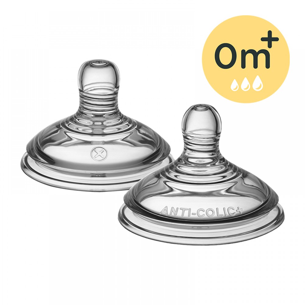 Θηλές Σιλικόνης Tommee Tippee Advanced Anti-Colic – μεταβλητής ροής με οπή σε σχήμα Χ 0m+ (2τεμ.)