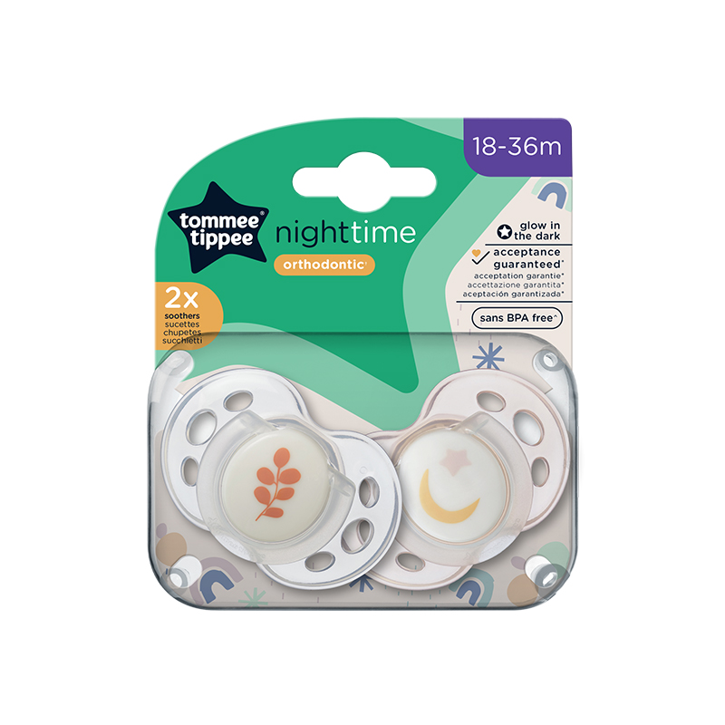 Πιπίλα Σιλικόνης Νυκτός Tommee Tippee Night Girl 18-36m (2τεμ.)