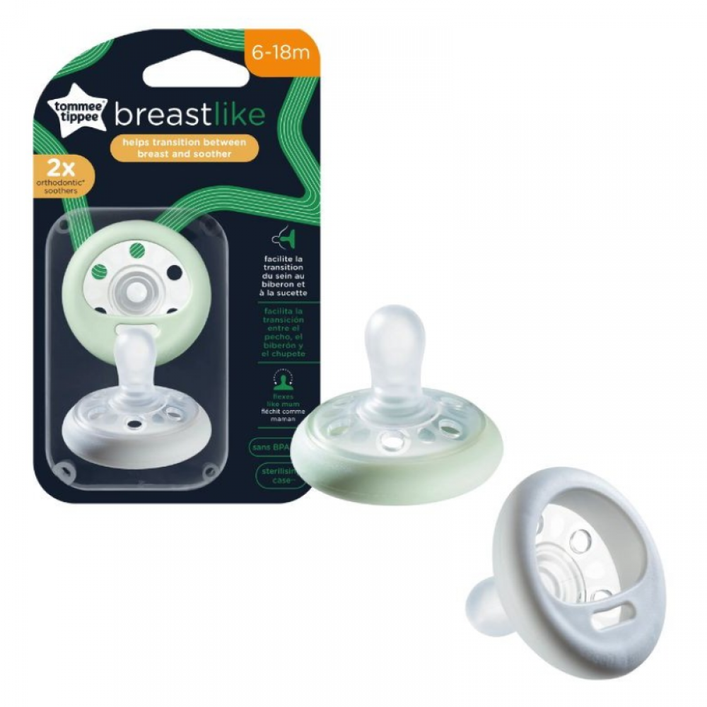 Πιπίλα Σιλικόνης Tommee Tippee Breastlike 6-18m (2τεμ.)