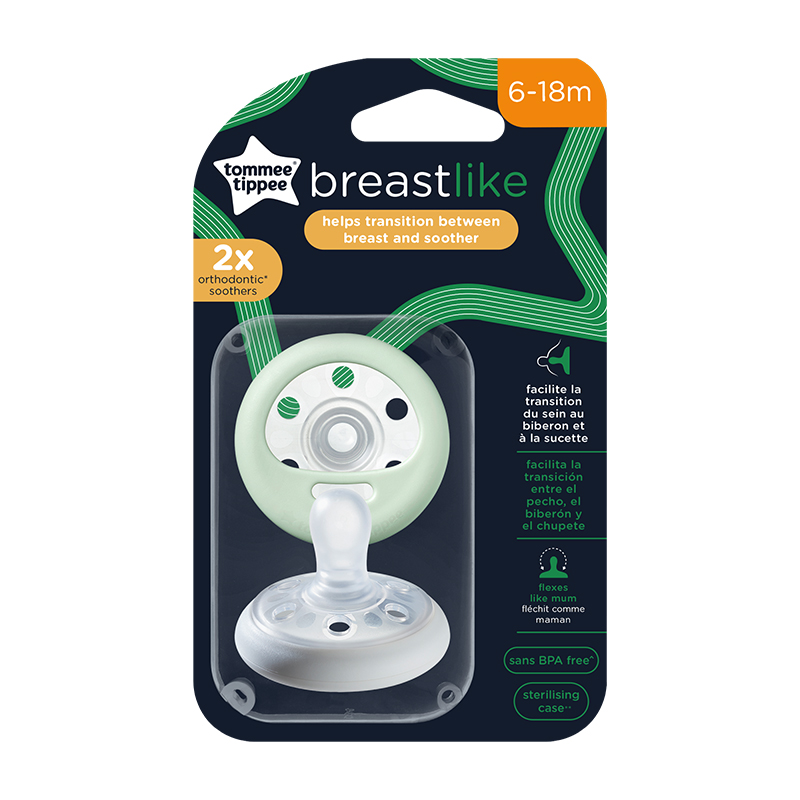 Πιπίλα Σιλικόνης Tommee Tippee Breastlike 6-18m (2τεμ.)