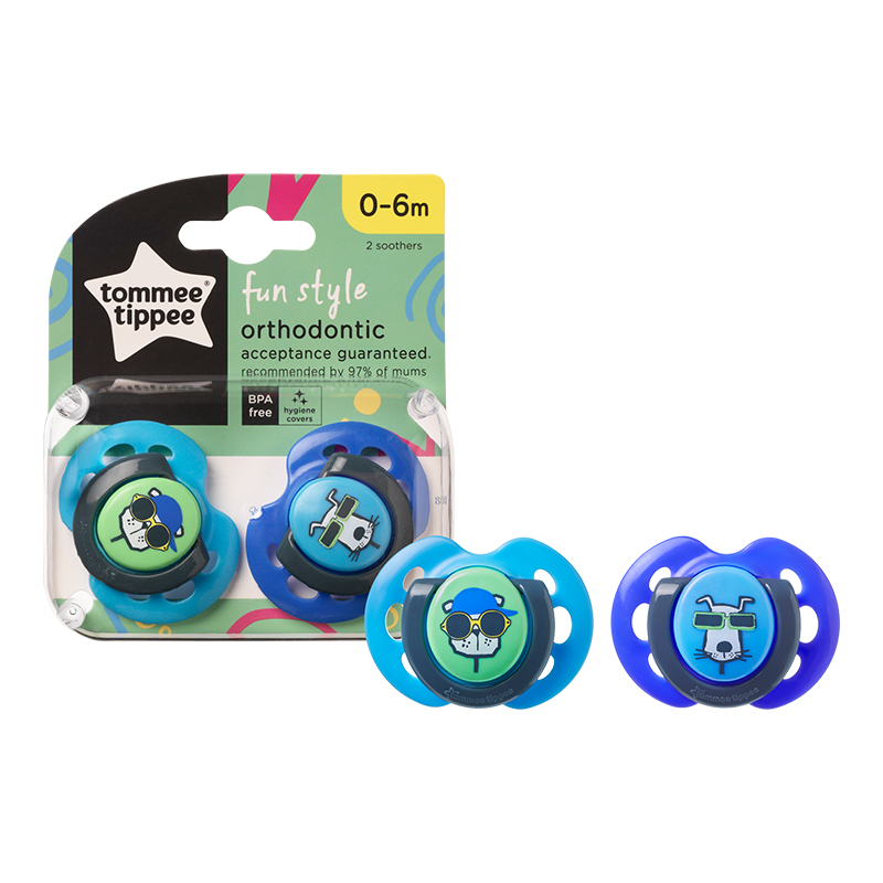 Πιπίλα Σιλικόνης Tommee Tippee Fun Boy 0-6m (2τεμ.)